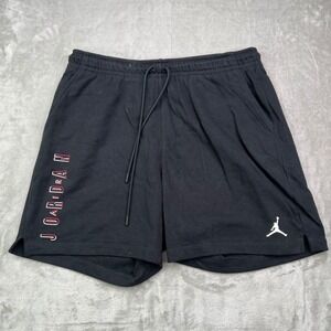 Jordan French Terry‎ Shorts Mens XL Black Solid Drawstring Pockets Jumpman Logo